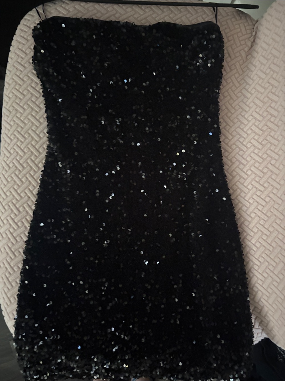 Black Sequin form-fitting Homecoming Dress